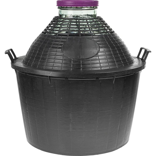 Viinipallo 34 L leveällä kaulalla muovikorissa  - 1 