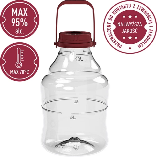 Viinipallo kevyt, särkymätön, kahvalla, 10 L - 5