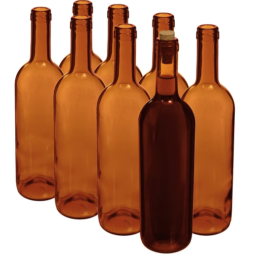 Viinipullo 0,75 L ruskea - pakkaus 8 kpl - 2