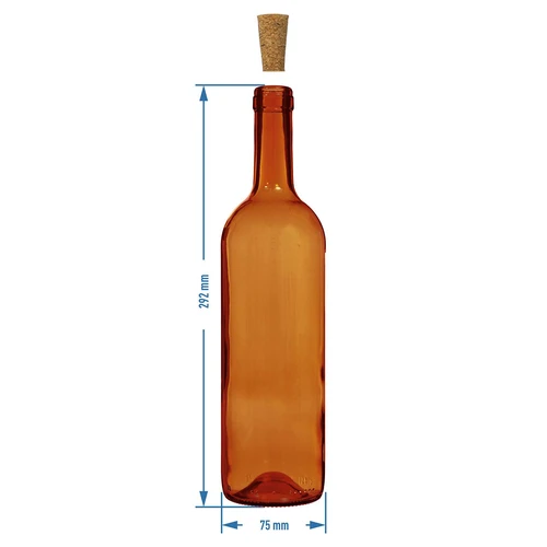 Viinipullo 0,75 L ruskea - pakkaus 8 kpl - 6