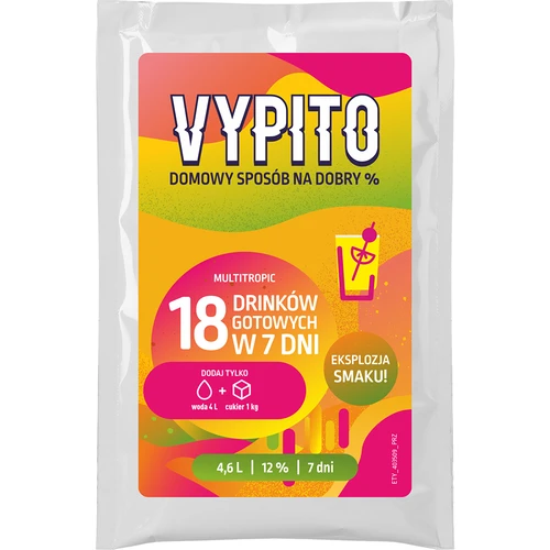 VYPITO 12%, annospussi 18 drinkkiä varten – Multitropic, 126g