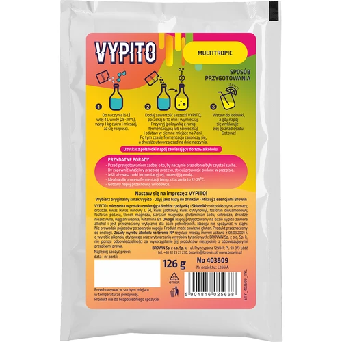 VYPITO 12%, annospussi 18 drinkkiä varten – Multitropic, 126g - 2