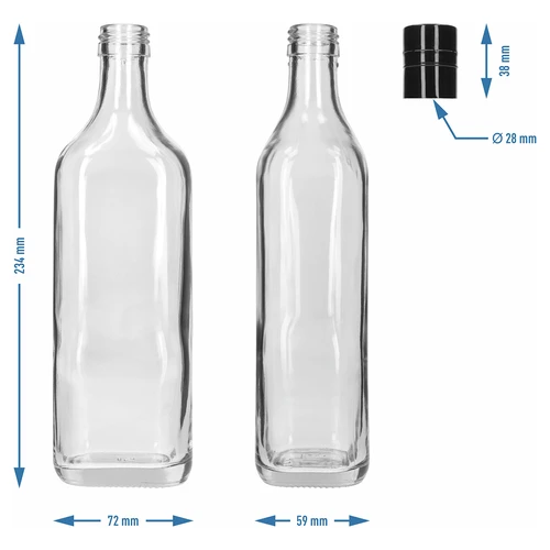Walker-pullo 500 ml, kierrekorkilla, 1 kpl - 5