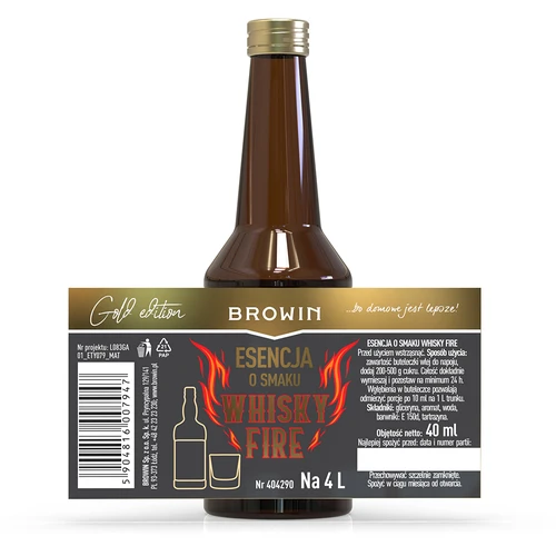 Whisky Fire -makuinen esenssi 4 L:lle, 40 ml - 4