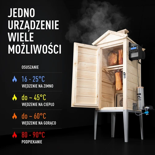 Wi-Fi-savustinkaappi, 200 L – dragON WOOD 100IQ, sähköisellä lämmitysmoduulilla ja ohjaimella - 5