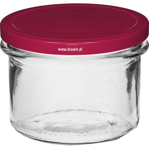 Yksinkertainen purkki 235 ml (fi82) viininpunaisella kannella 6 kpl - 2
