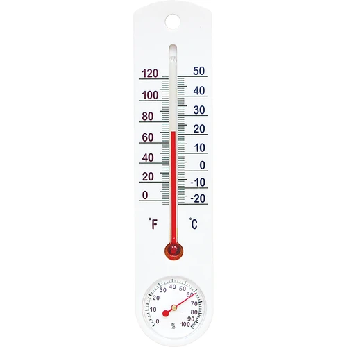 Yleiskäyttöinen valkoinen lämpömittari hygrometrillä (-20°C - +50°C) 25cm  - 1 