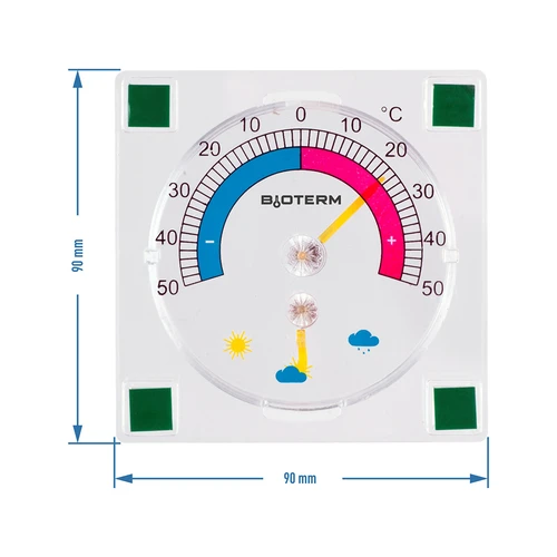 Yleismittari hygrometrillä, läpinäkyvä, itseliimautuva (-50°C - +50°C) - 2